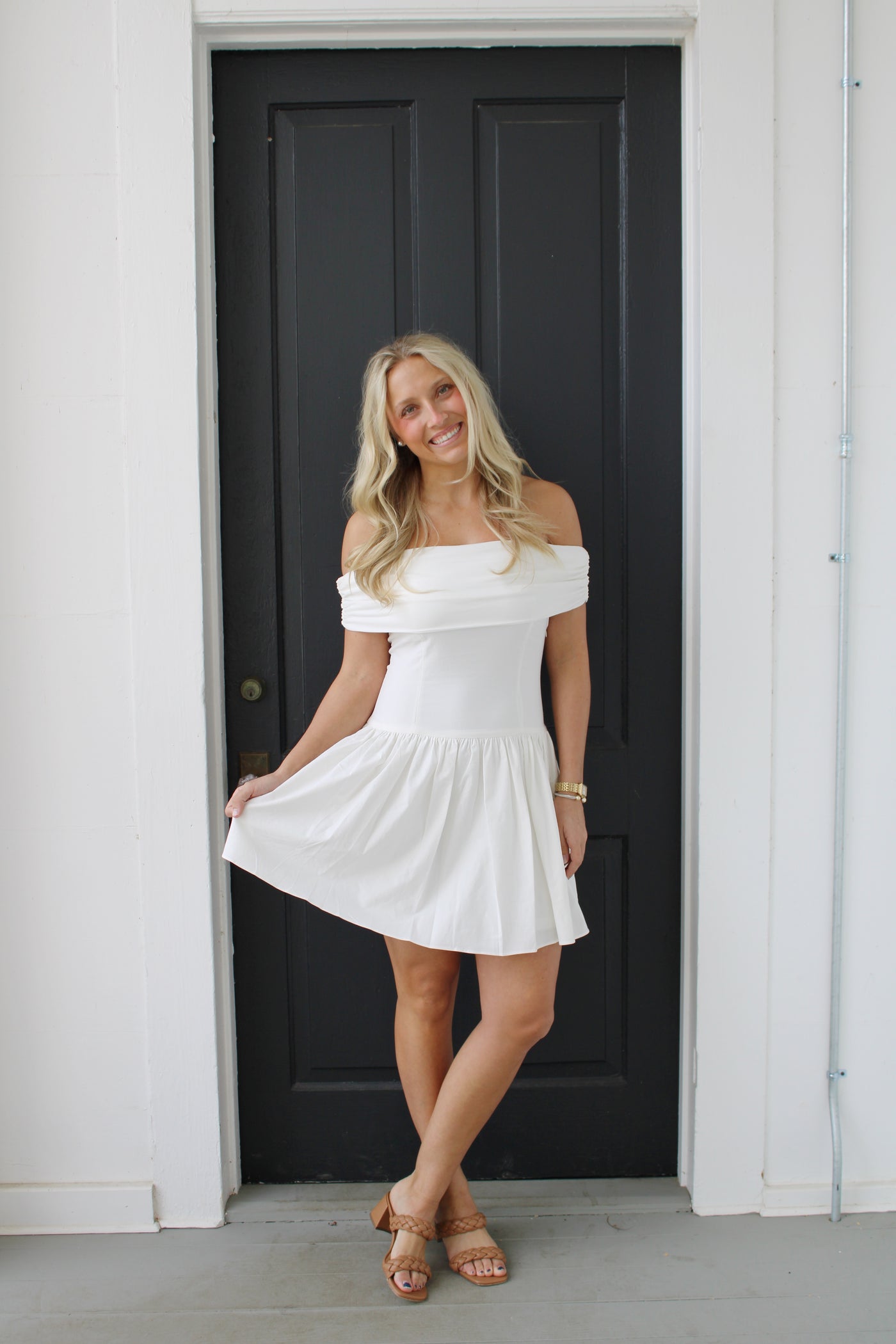 Elizabeth Off Shoulder Mini Dress