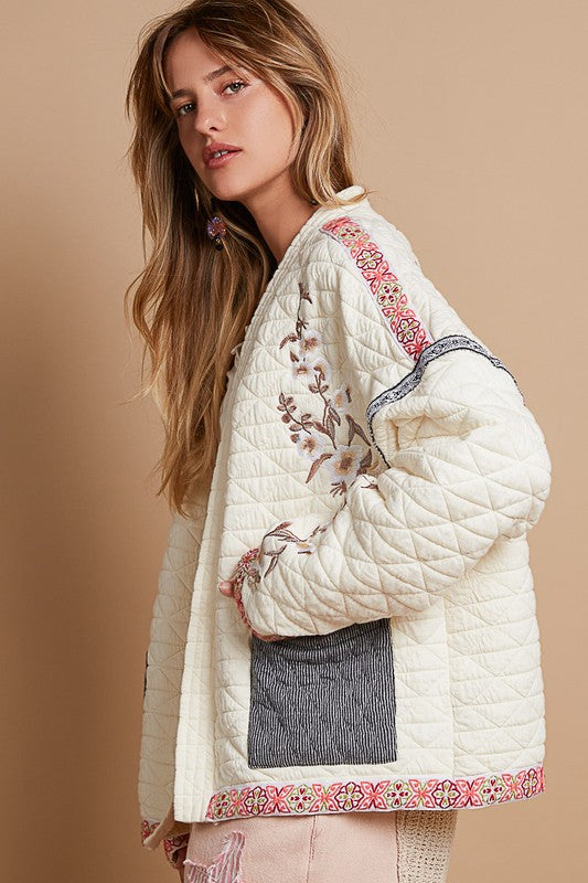 Cream Embroidered Jacket