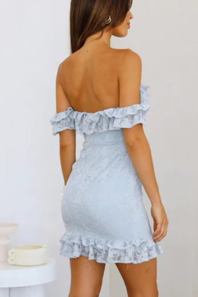 Ruffle Lace Mini Dress