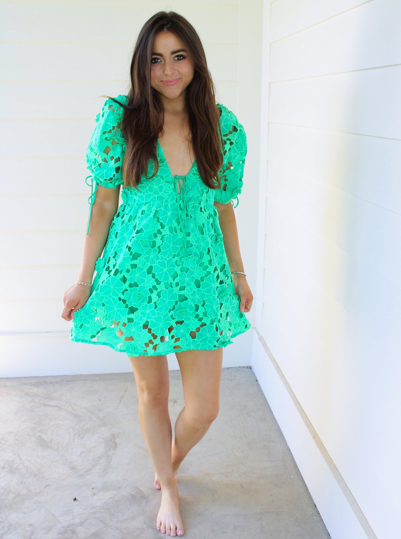 Brooke Floral Lace Mini Dress