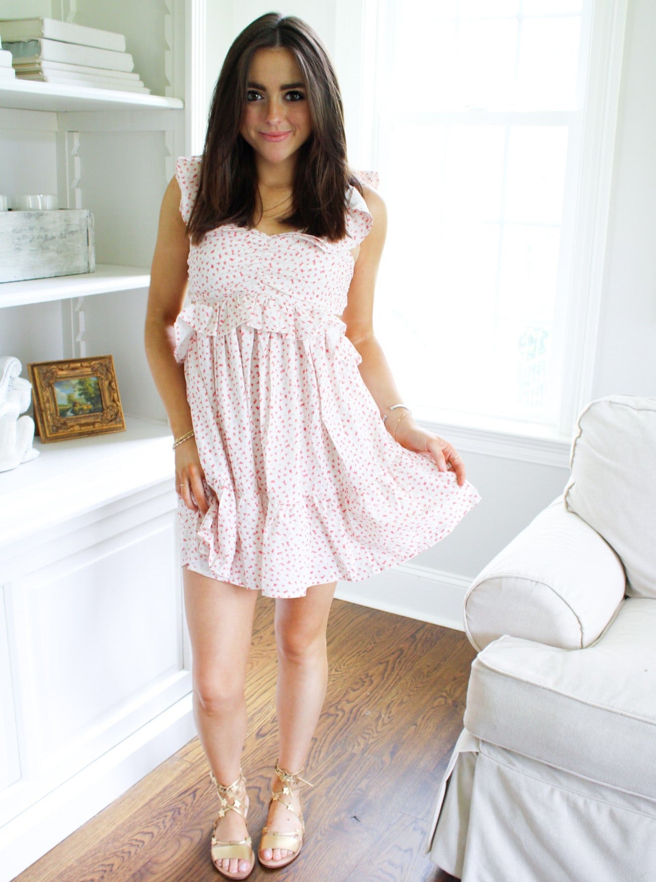 Heart Ruffle Mini Dress