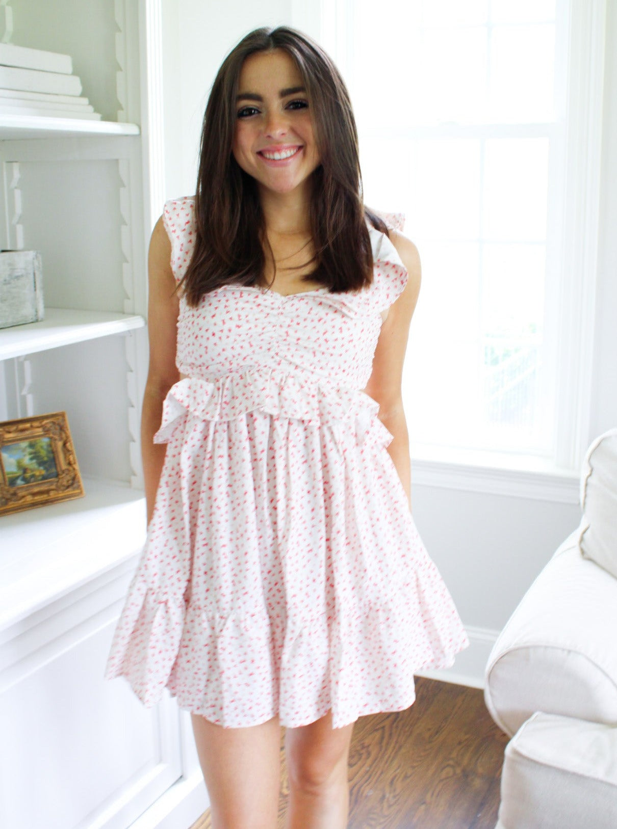 Heart Ruffle Mini Dress