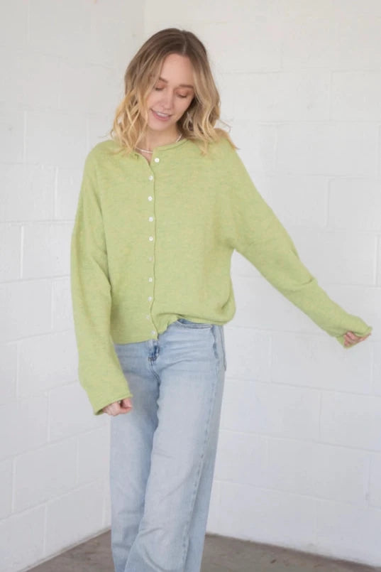 The Piper Cardigan - Lemongrass