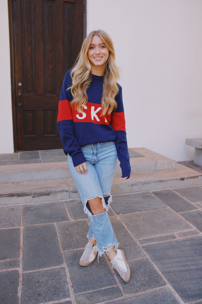 Navy Block SKI Sweater