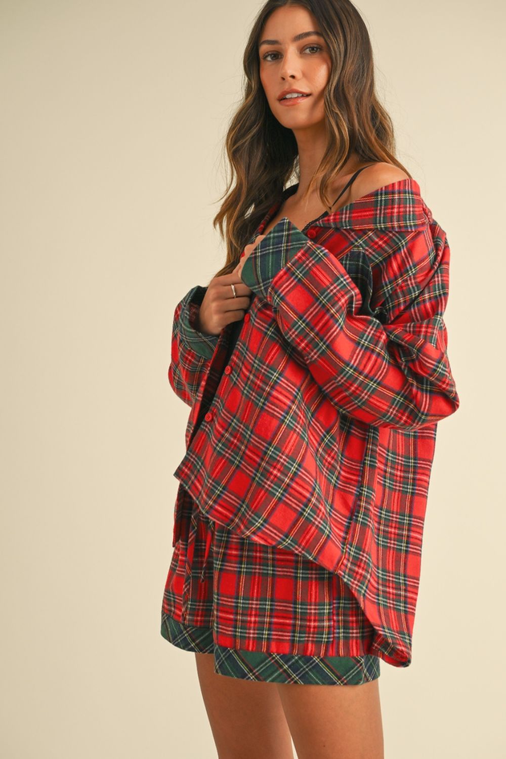 Marisa Plaid Shorts Set