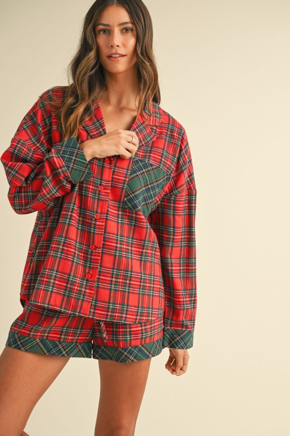 Marisa Plaid Shorts Set