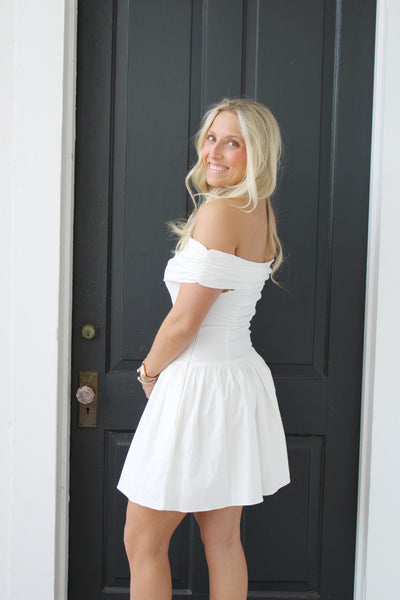 Elizabeth Off Shoulder Mini Dress