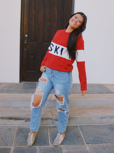 Red Block SKI Sweater