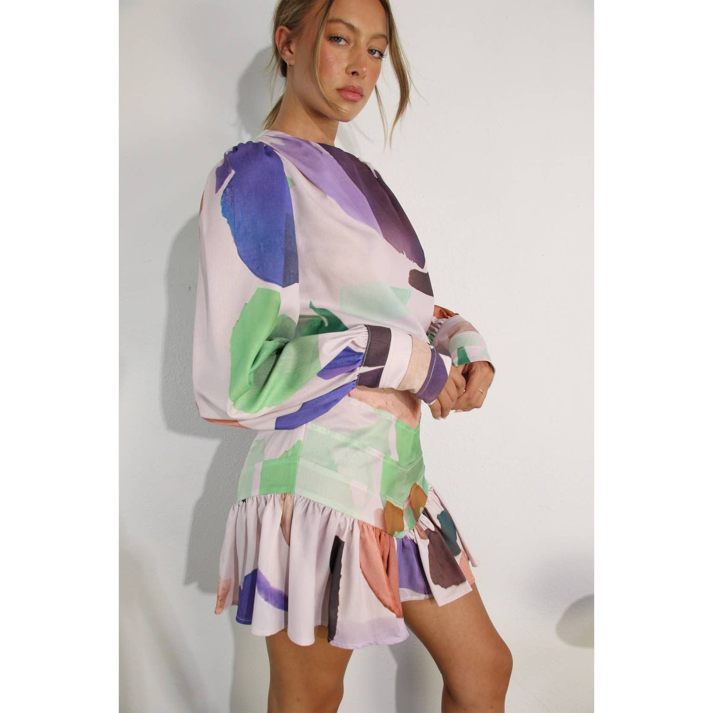 Calista Watercolor Skirt Set