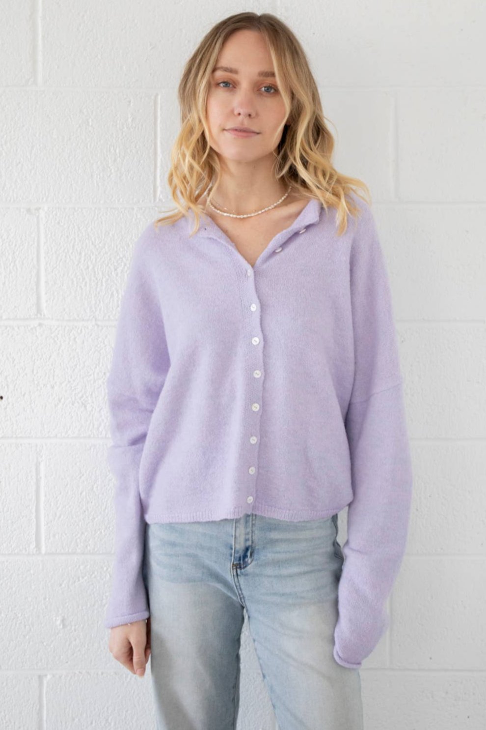 The Piper Cardigan - Lilac