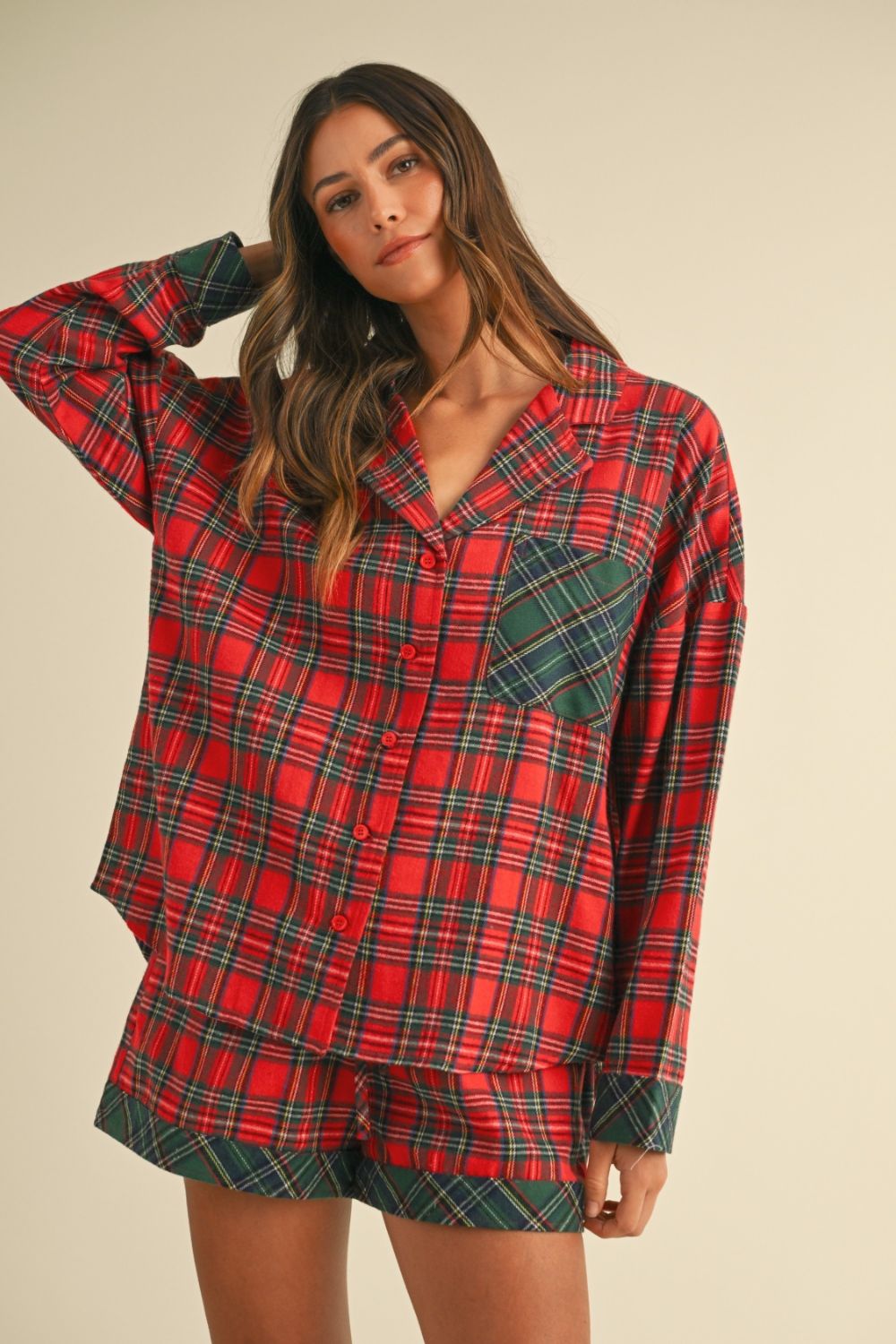 Marisa Plaid Shorts Set