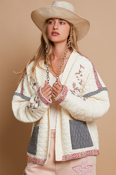 Cream Embroidered Jacket