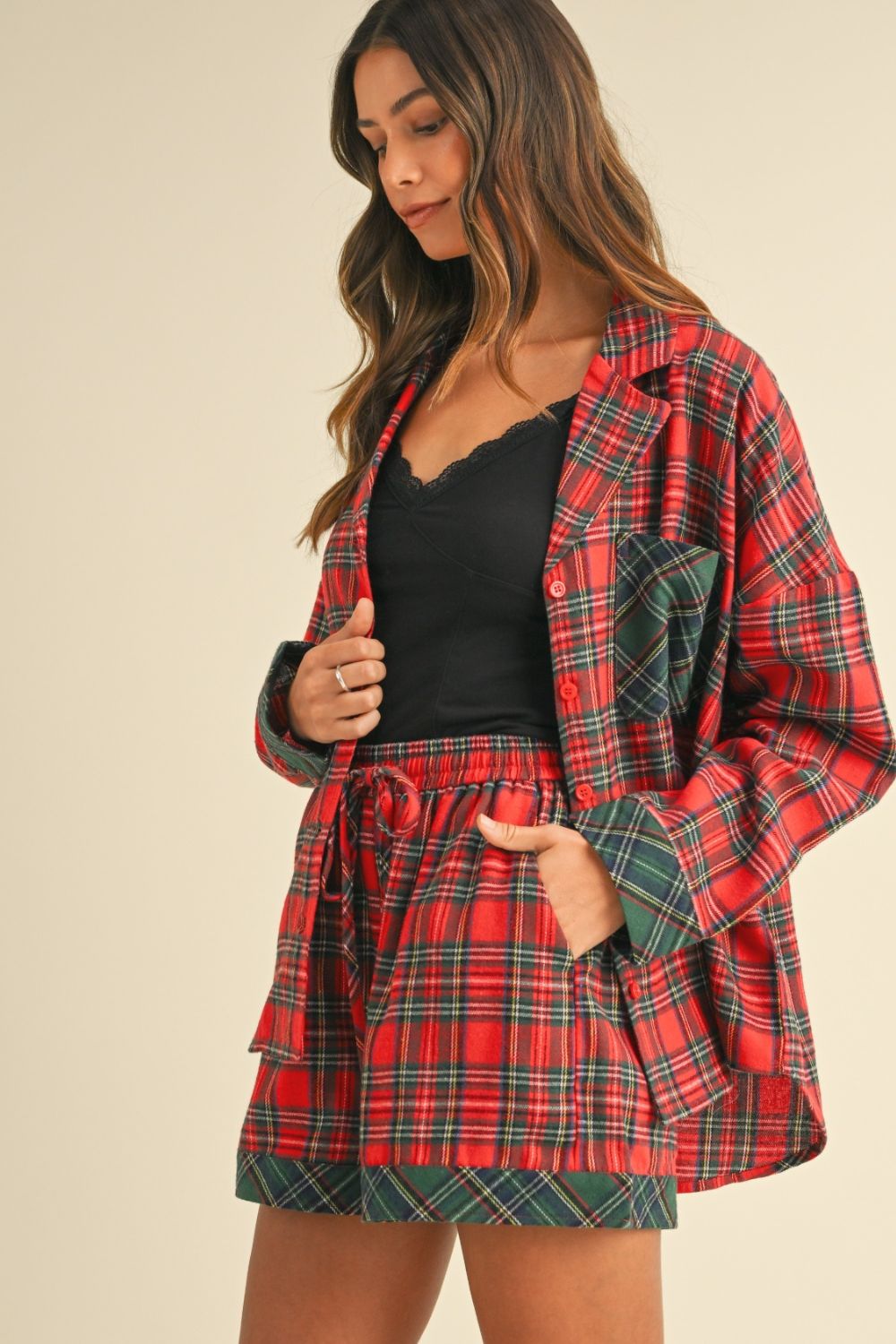 Marisa Plaid Shorts Set