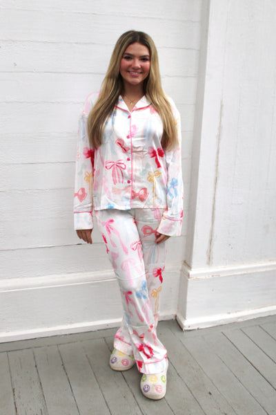 Bow Print Pajama Set