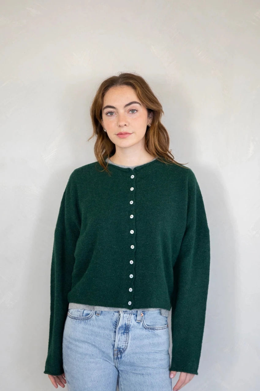 The Piper Cardigan - Forest Green