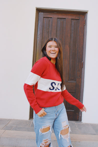 Red Block SKI Sweater