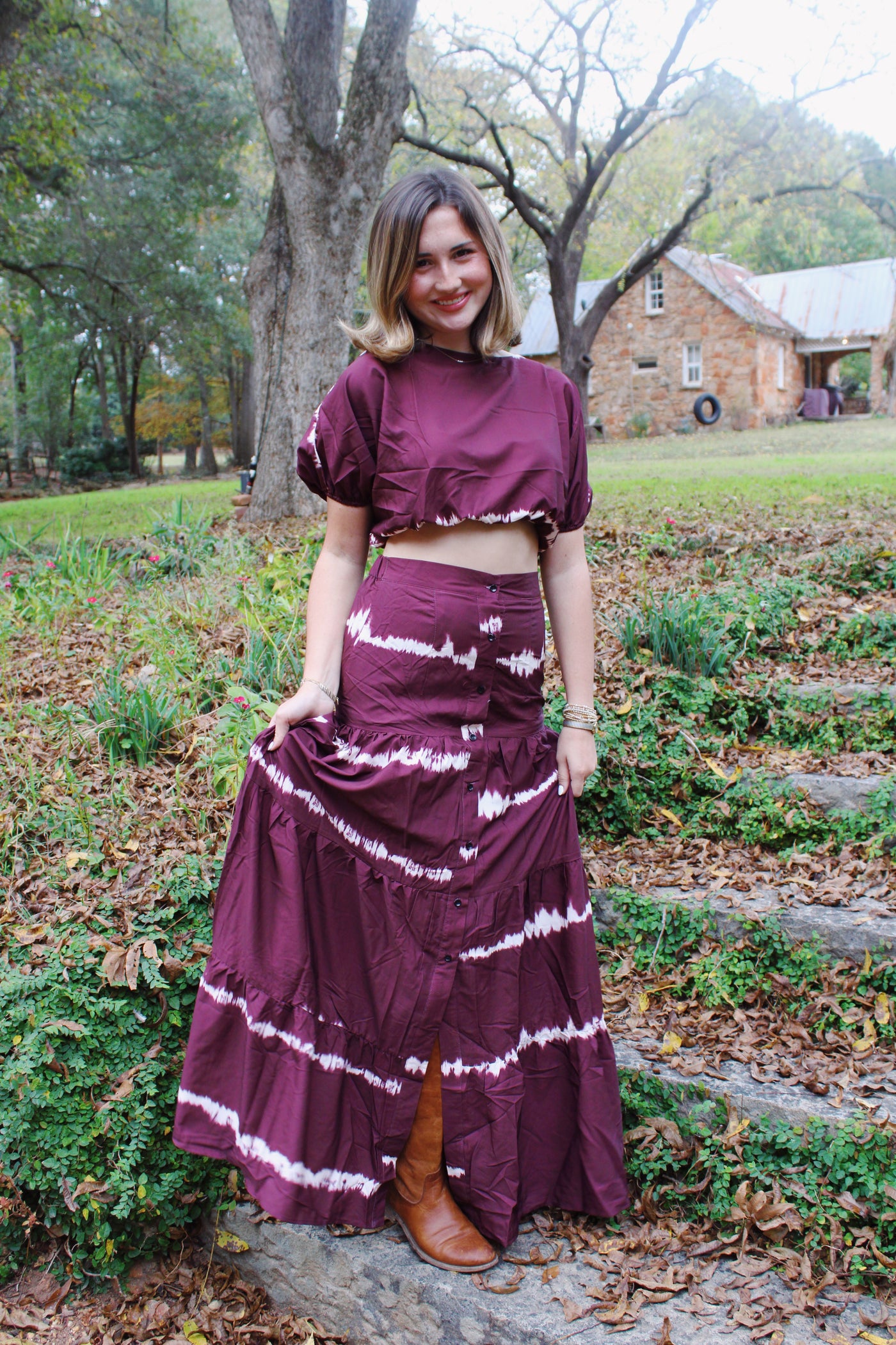 The Burgundy Tie Dye Set