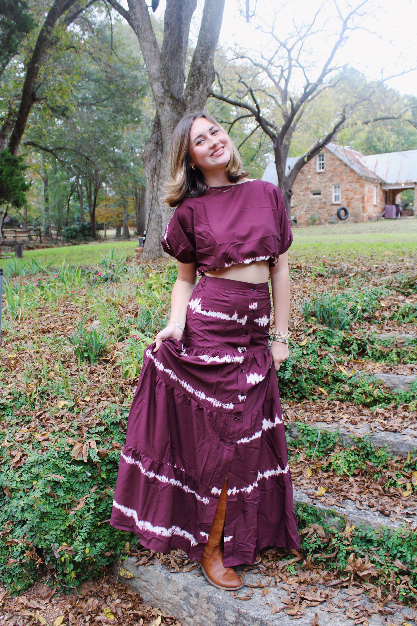 The Burgundy Tie Dye Set