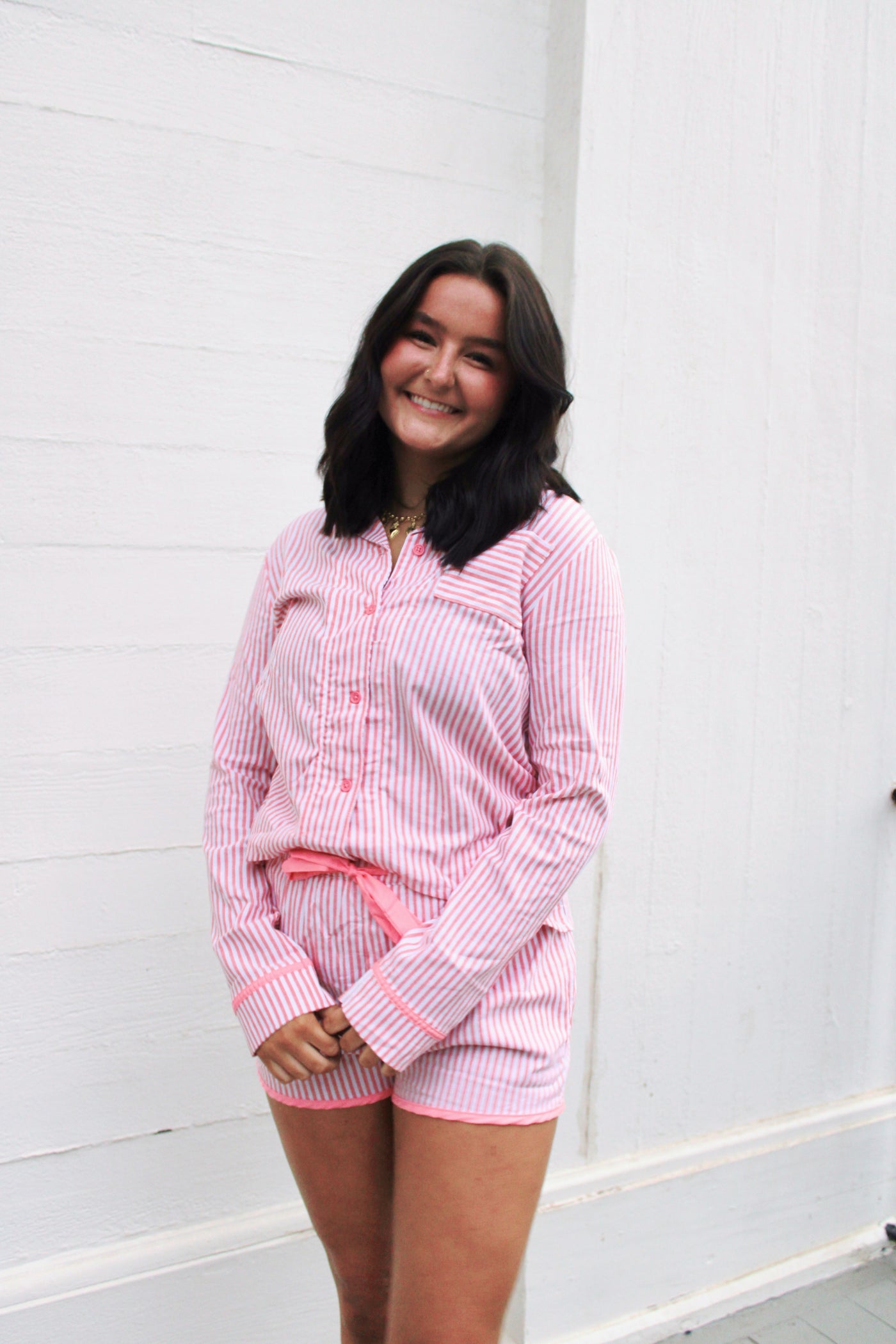 Candy Cane Striped Pajama Set