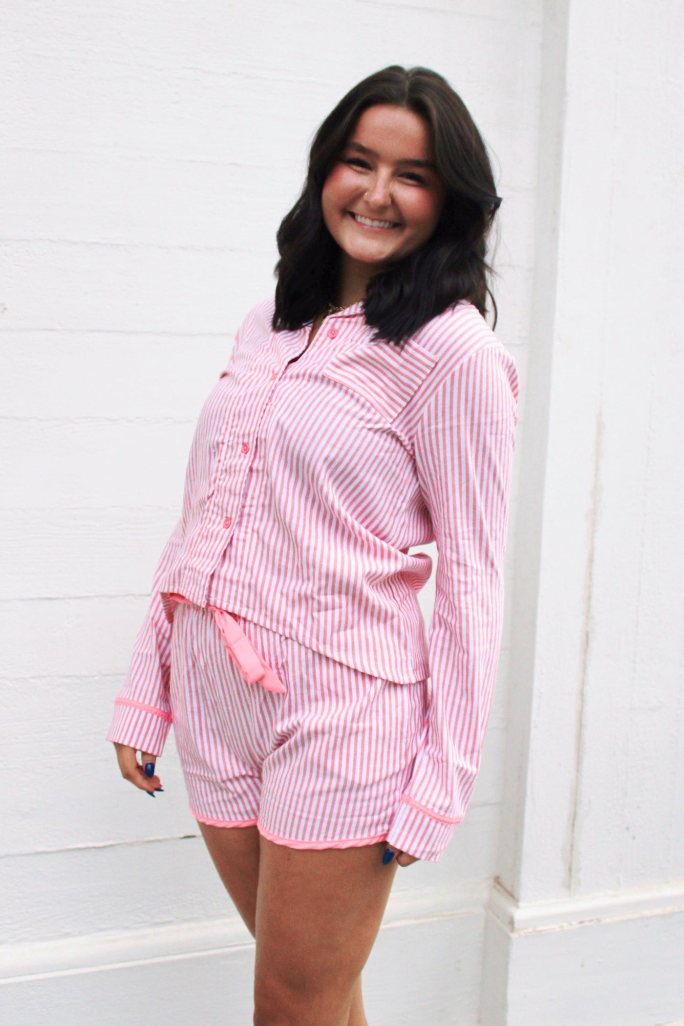 Candy Cane Striped Pajama Set