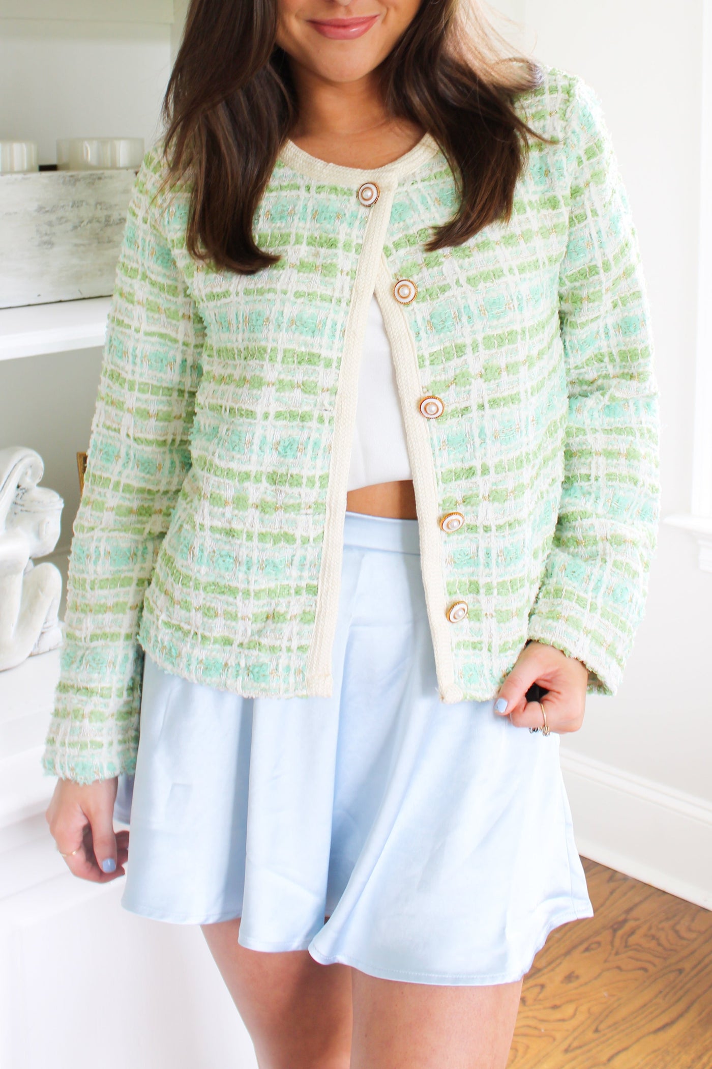 The Bouclé Jacket - Mint