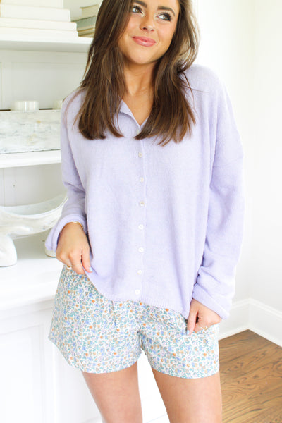 The Piper Cardigan - Lilac