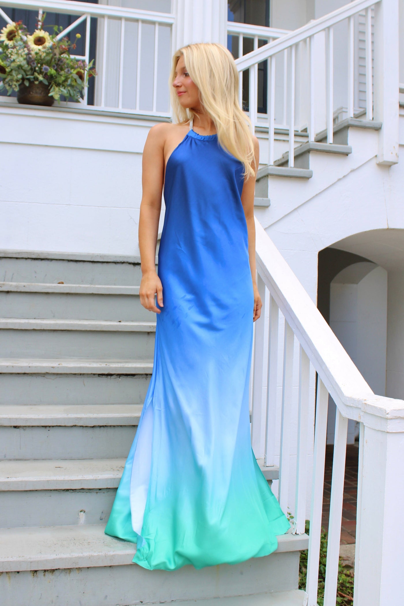 Made You Look Maxi Dress - Blue Ombre