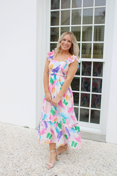 Alexis Watercolor Midi Dress