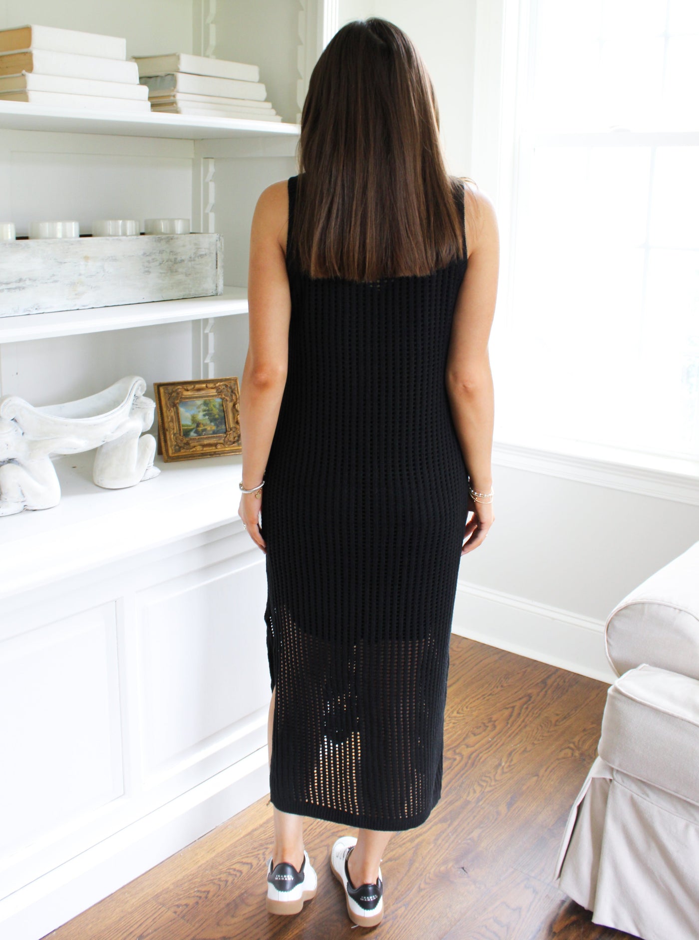 Arianna Black Knit Midi Dress