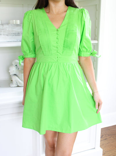 Hightower Mini Dress - Lime Green