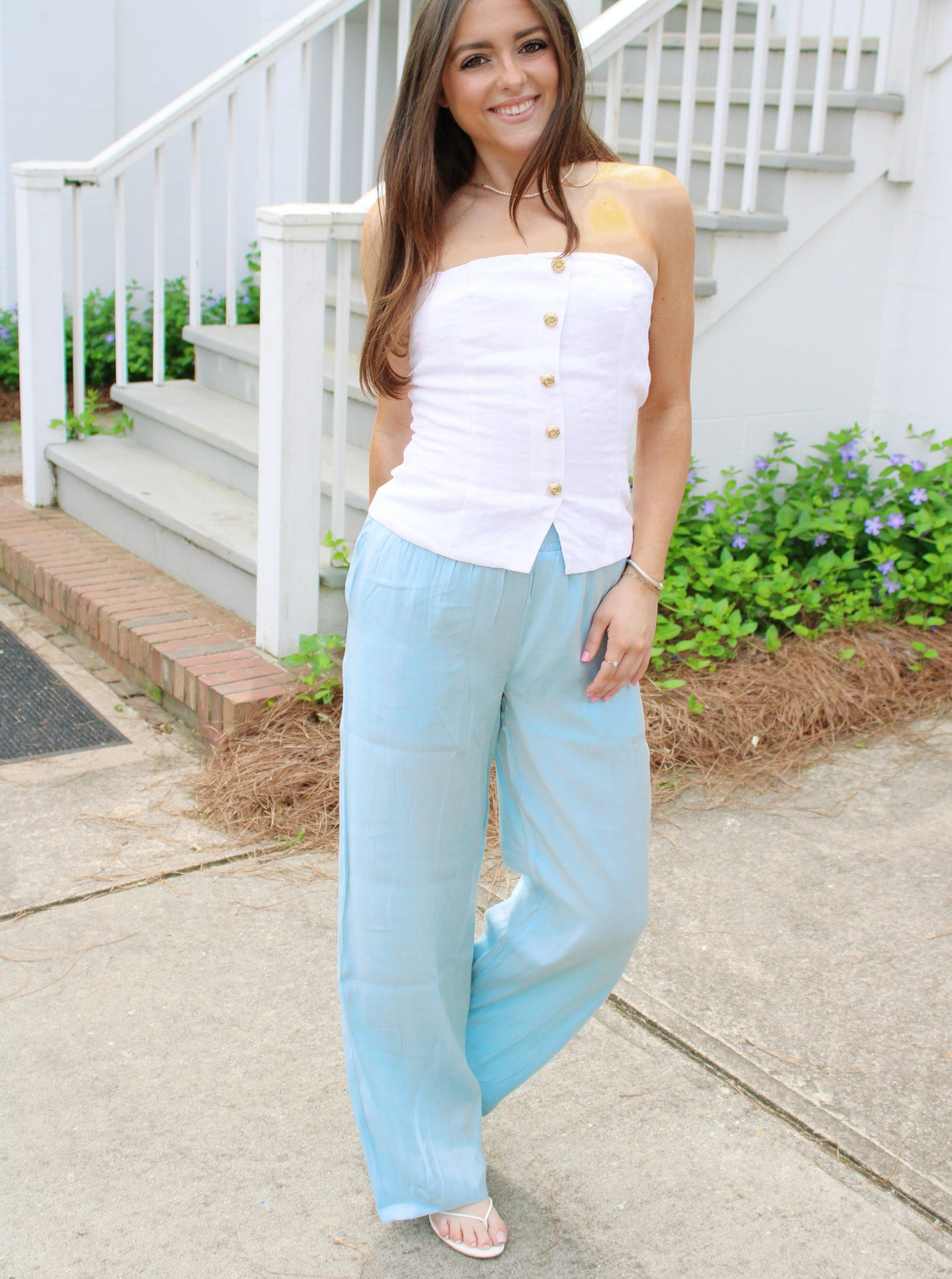 Shimmer Chambray Silky Pants