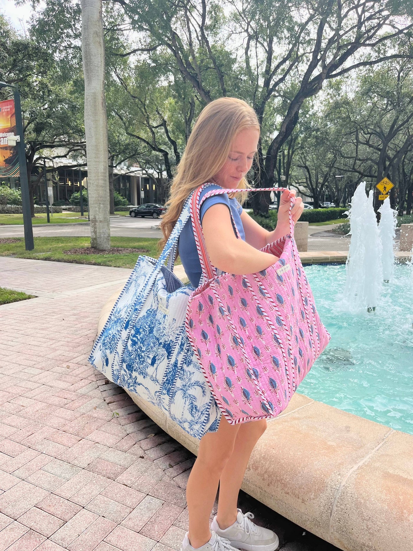 Pink Quilted Harbor Tote