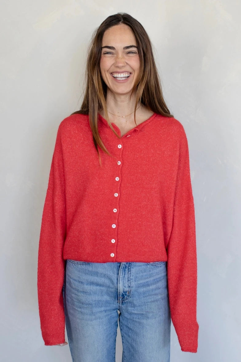 The Piper Cardigan - Red