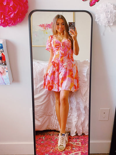 Aliya Sweetheart Floral Mini Dress