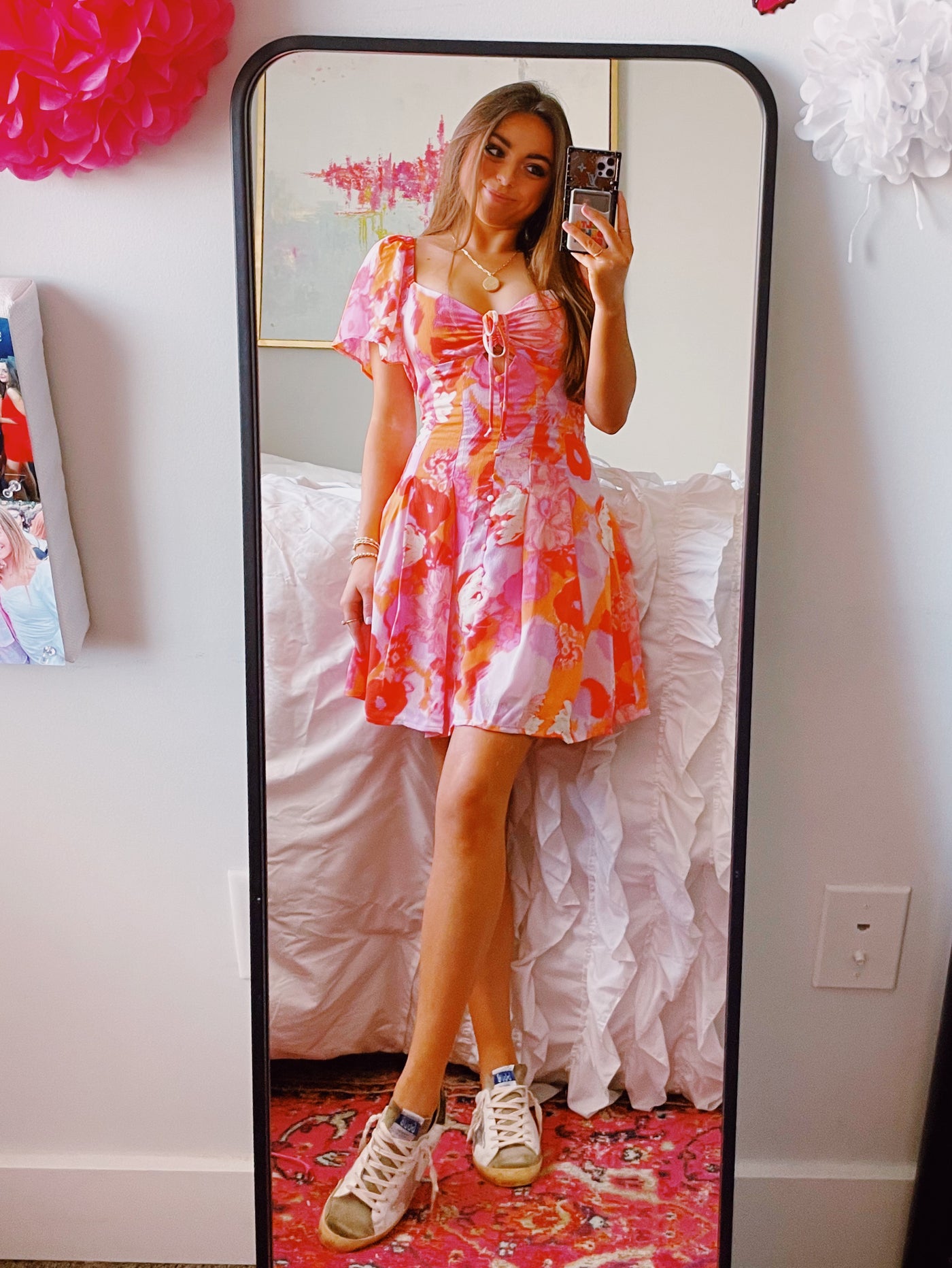 Aliya Sweetheart Floral Mini Dress