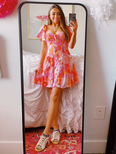 Aliya Sweetheart Floral Mini Dress